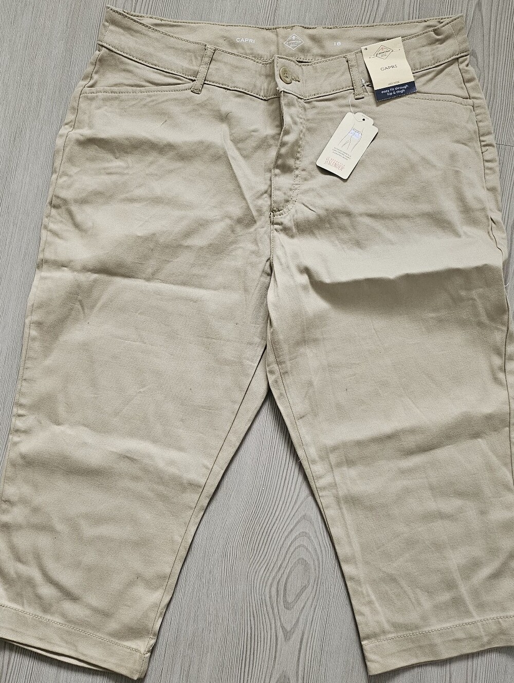 St. John's Bay Women's Capri Chino Pants - Khaki